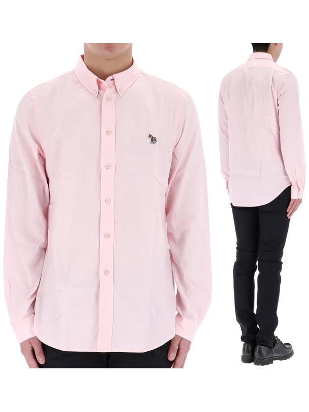 Men's Logo Patch Long Sleeve Shirt Light Pink - PAUL SMITH - BALAAN.