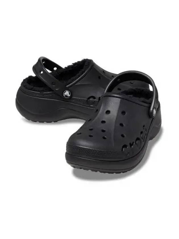 Unisex Women s BAYA PLATFORM LINED CLOG BLACK 23FWCL208708 - CROCS - BALAAN 1