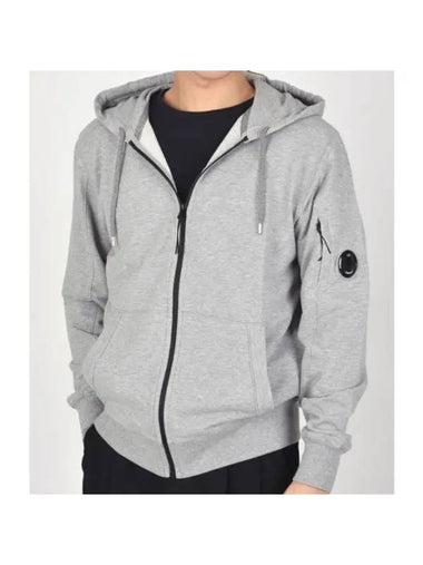 Light Fleece Zip Up Hoodie Grey - CP COMPANY - BALAAN 1