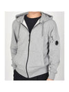 Light Fleece Zip Up Hoodie Grey - CP COMPANY - BALAAN 1