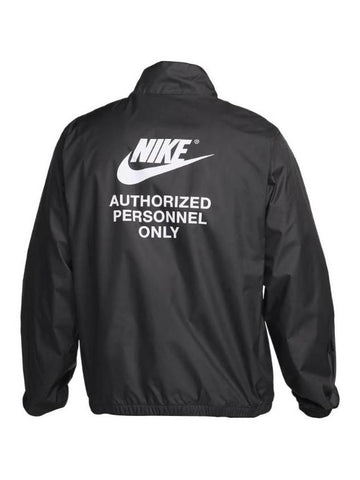 Logo Woven Zip-Up Jacket Black - NIKE - BALAAN 1