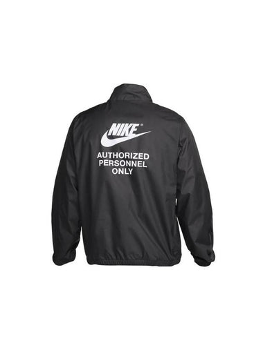 Logo Woven Zip-Up Jacket Black - NIKE - BALAAN 1