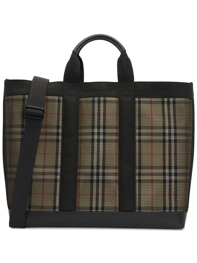 Men's Ormond Check Tote Bag Brown - BURBERRY - BALAAN 2