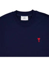 Small Heart Logo Sweatshirt Navy - AMI - BALAAN 3