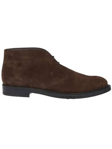 Men's Polaccino Lace-Up Ankle Boots Brown - TOD'S - BALAAN 1