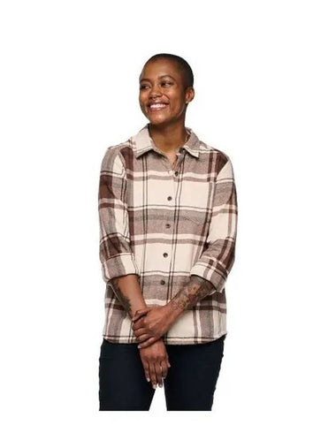 BLACK DIAMOND Project Flannel Shirt WOMENS NAWAP744066 - BLACK & BROWN - BALAAN 1