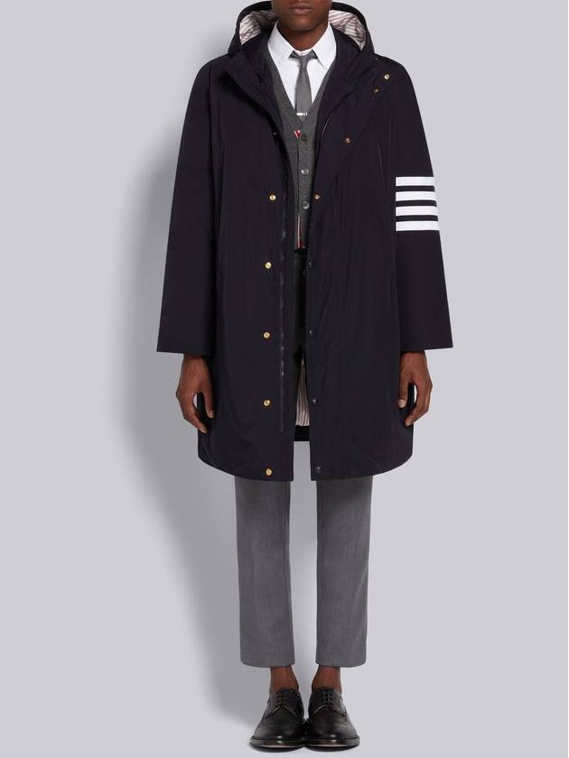 Men's 4 Bar Poly Twill Hooded Parka Navy - THOM BROWNE - BALAAN 8