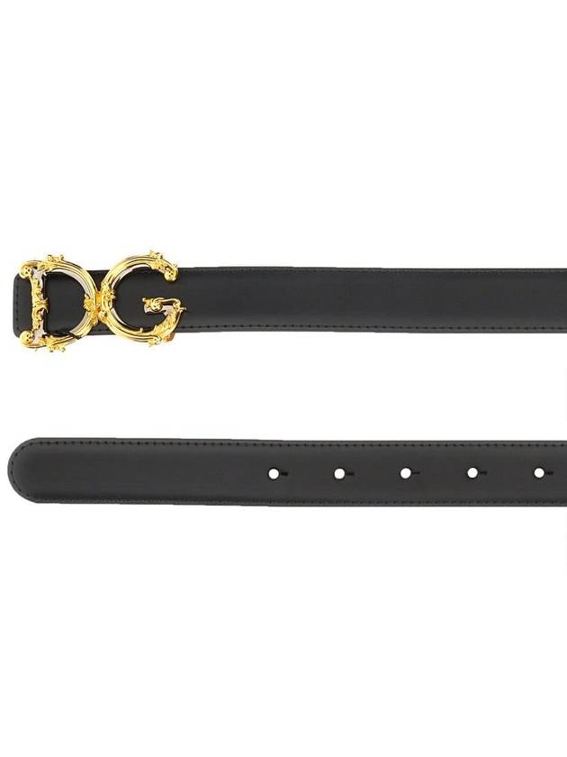 DG Logo Leather Belt Black - DOLCE&GABBANA - BALAAN 3