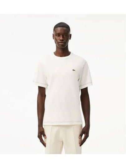 Men s Double Face Pique Short Sleeve T Shirt OFFWHITE Off White - LACOSTE - BALAAN 1