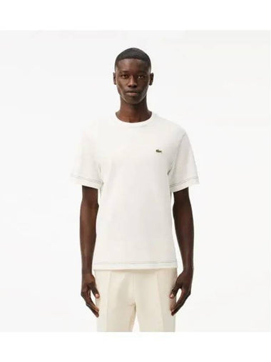 Men s Double Face Pique Short Sleeve T Shirt OFFWHITE Off White - LACOSTE - BALAAN 1