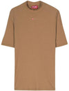 T Mokky Microdiv Logo Short Sleeve T-Shirt Camel - DIESEL - BALAAN 2