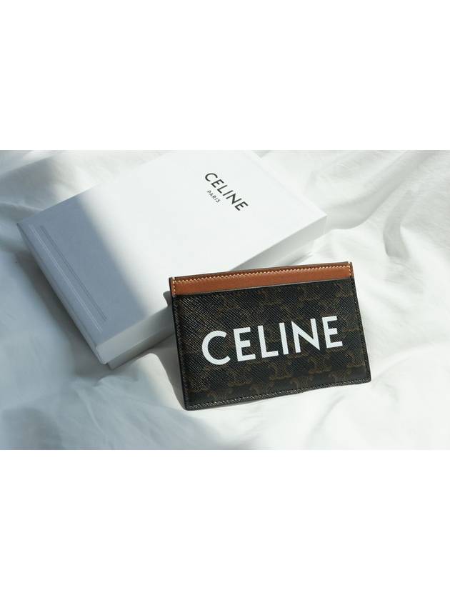 Triomphe Canvas Logo Card Wallet Tan - CELINE - BALAAN 6