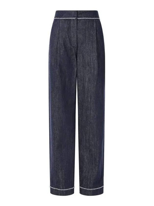 Women s color combination braided denim pants dark indigo - GIORGIO ARMANI - BALAAN 1