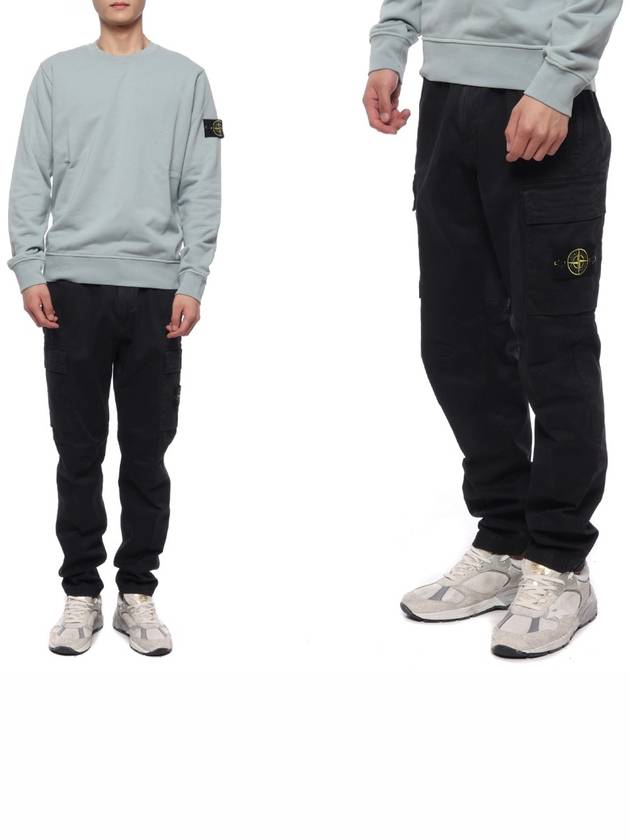 Wappen Patch Cargo Straight Pants Black - STONE ISLAND - BALAAN 2