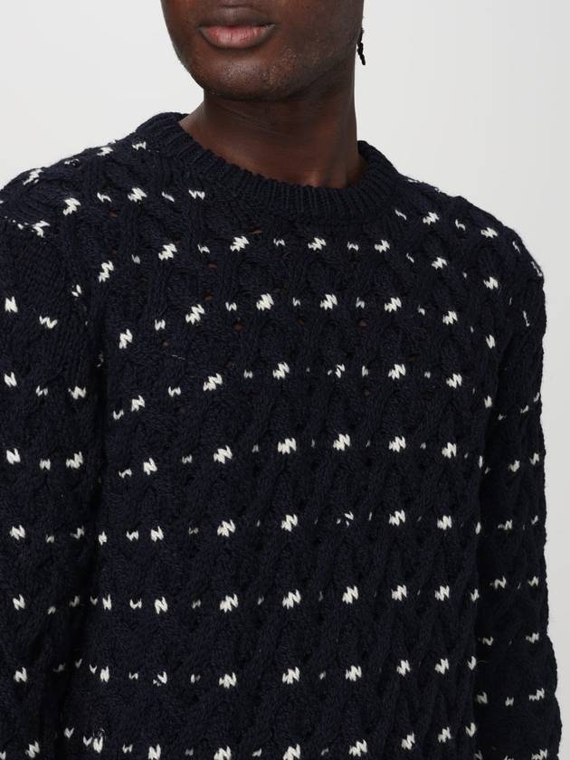 Wool Mohair Long Sleeve Knit Top Navy - THOM BROWNE - BALAAN 3