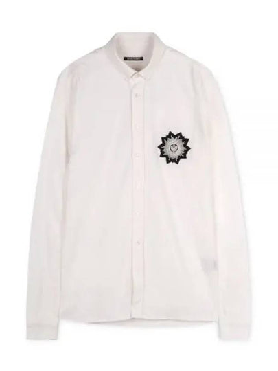 Men's Patch Long Sleeve Shirt White - BALMAIN - BALAAN 2