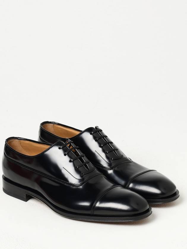 Men's Toe Cap Leather Oxford Black - SALVATORE FERRAGAMO - BALAAN 3