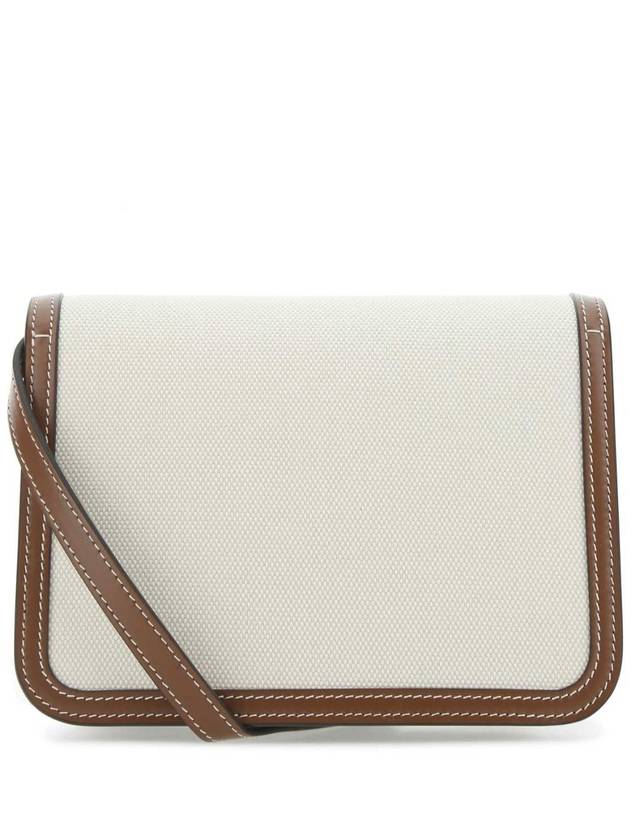 Two-Tone Canvas Leather Small TB Shoulder Bag Ivory - BURBERRY - BALAAN 4