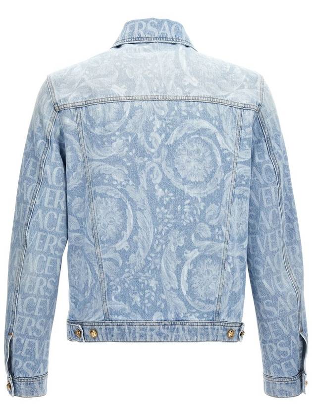 All logo over button denim jacket blue - VERSACE - BALAAN 3