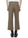 Textured Gabardine Cropped Straight Pants Brown - GUCCI - BALAAN 5