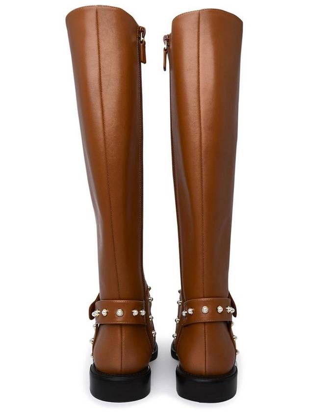 Stuart Weitzman Leather Pearl Moto Boots - STUART WEITZMAN - BALAAN 4