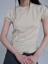 Strap Zipper Leglan Short Sleeve T-Shirt Light Yellow - JINJUSE - BALAAN 2