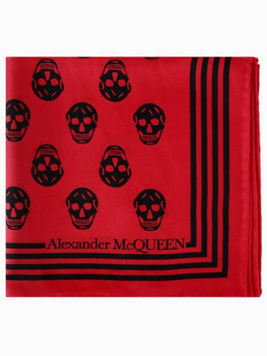 Women's 100% Silk Scarf Muffler Red 590929 3001Q 6460 - ALEXANDER MCQUEEN - BALAAN 1