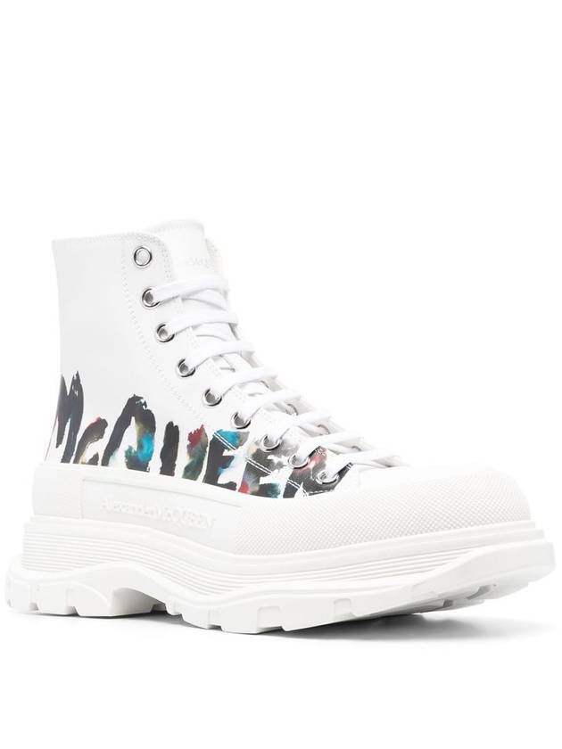 Graffiti Logo Tread Slick Walker Boots White - ALEXANDER MCQUEEN - BALAAN 4