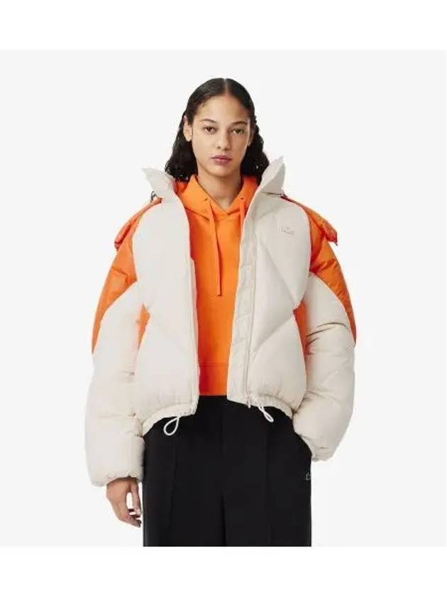 Women s Color Block Down Puffer Orange - LACOSTE - BALAAN 1