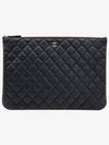 Large Classic Caviar Silver Logo Clutch Bag Black - CHANEL - BALAAN 3