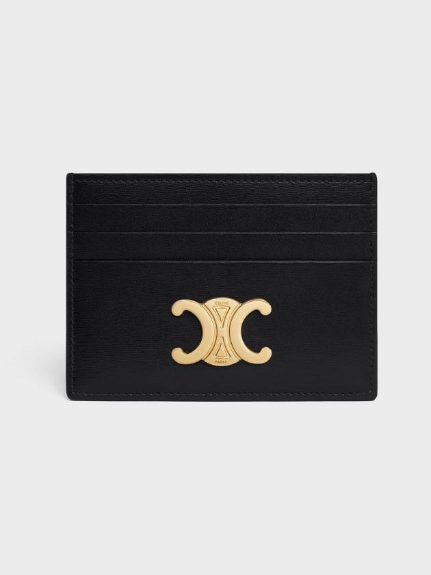 Triomphe Shiny Calfskin Card Wallet Black - CELINE - BALAAN 2