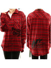 graffiti print check shirt red - OFF WHITE - BALAAN 2