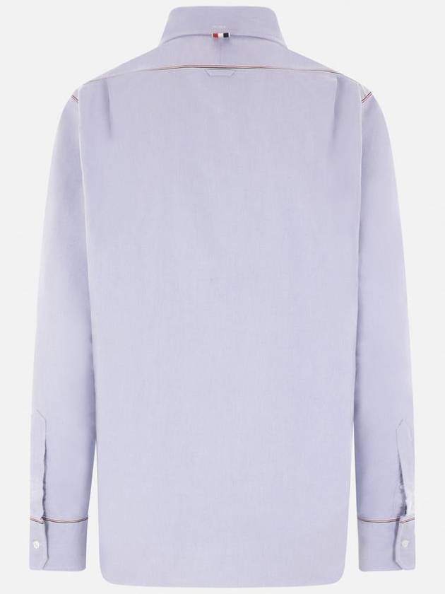 Oxford Grosgrain Framing Long Sleeve Shirt Light Blue - THOM BROWNE - BALAAN 3