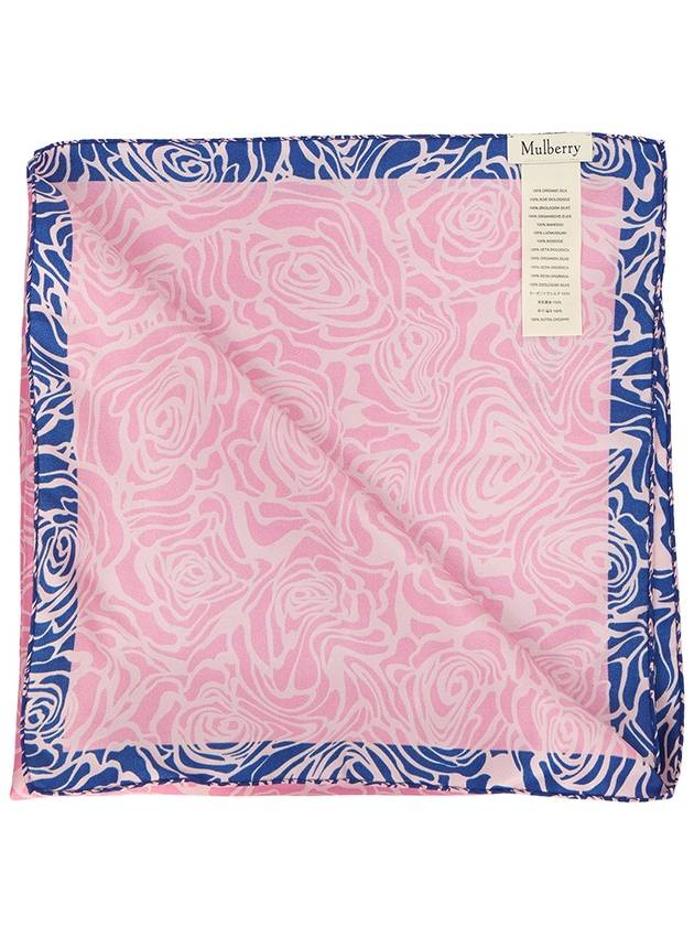 Distorted Rose Square Silk Scarf Pink - MULBERRY - BALAAN 4