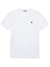 Play Men's Mini Red Heart Short Sleeve T-Shirt P1 T304 2 White - COMME DES GARCONS - BALAAN 3