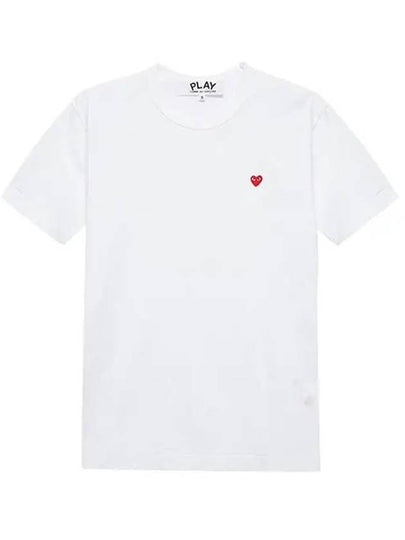 Mini Red Heart Wappen Short Sleeve T-Shirt White - COMME DES GARCONS - BALAAN 2