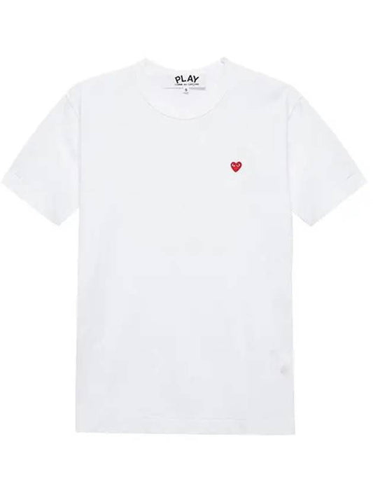 Play Men's Mini Red Heart Short Sleeve T-Shirt P1 T304 2 White - COMME DES GARCONS - BALAAN 2