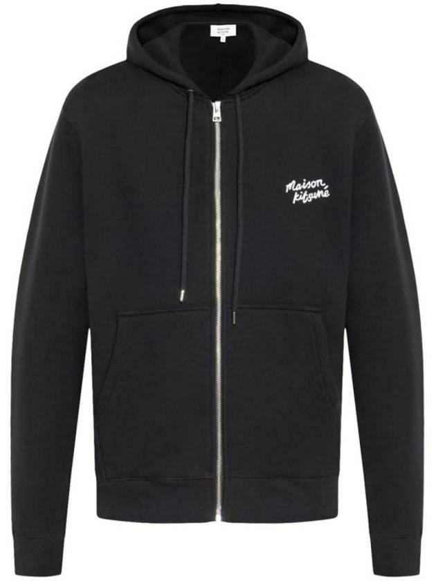 Handwriting Comfort Zip Up Hooodie Black - MAISON KITSUNE - BALAAN 2