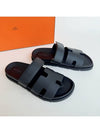 Hermes Chypre H Logo Calfskin Sandals Black - HERMES - BALAAN 2