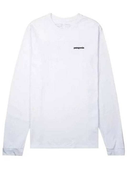 P6 Logo Responsibili Long Sleeve T-Shirt White - PATAGONIA - BALAAN 1