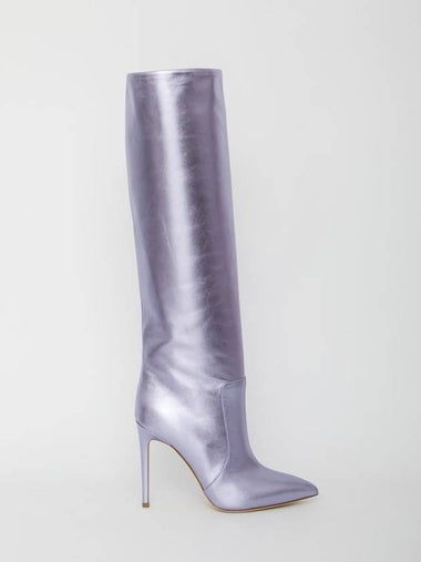 Lilac Leather Boots - PARIS TEXAS - BALAAN 1