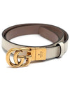 GG Marmont Reversible Thin Belt White - GUCCI - BALAAN.