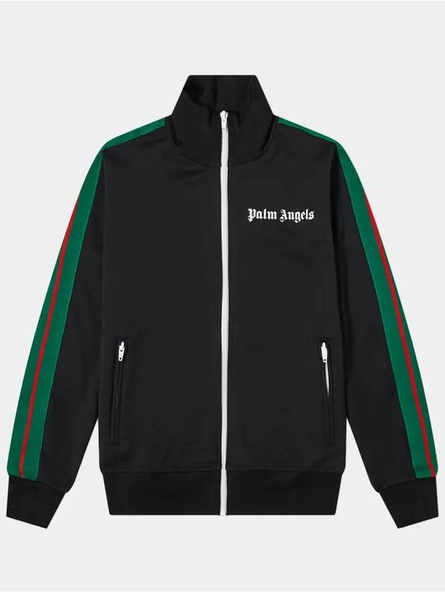 Logo Printing Zip up Track Jacket Black Green Red Men s PMBD001R21FAB003 1001 - PALM ANGELS - BALAAN 2