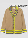 Kids Stripe Trimmed Wool Cardigan Archive Beige 8047615 4Y 10Y - BURBERRY - BALAAN 2