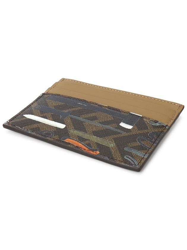 Men's FF Canvas Card Wallet Brown - FENDI - BALAAN 4