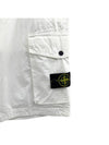 Men's Wappen Cotton Bermuda Cargo Shorts White - STONE ISLAND - BALAAN 4