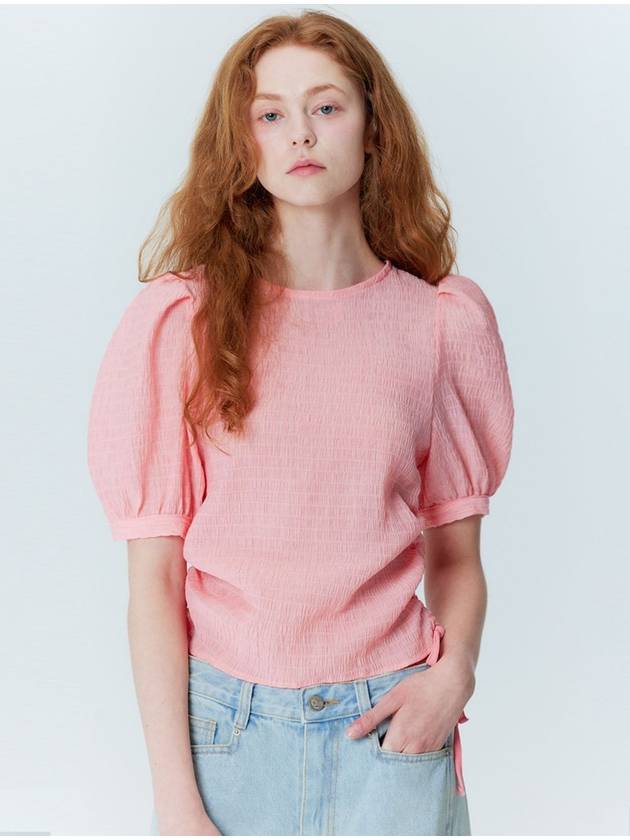Crinkle string blouse_Coral Pink - OPENING SUNSHINE - BALAAN 1