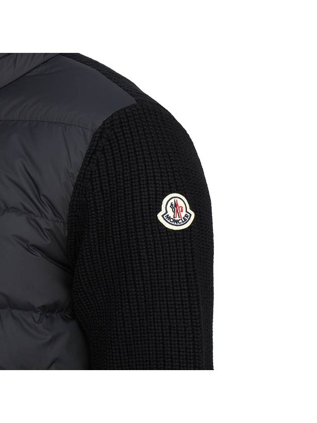 Padded Wool Zip-Up Hoodie Black - MONCLER - BALAAN 9