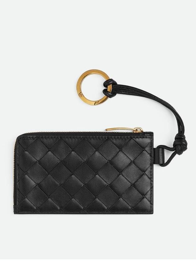 Intrecciato L Zip Leather Card Wallet Black - BOTTEGA VENETA - BALAAN 3