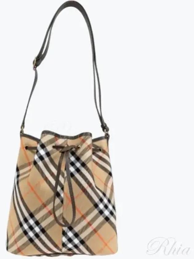 Check Cotton Bucket Bag Beige - BURBERRY - BALAAN 2